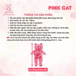 Gấu Bông Mèo Hồng Mặt Quạo Giận Dỗi - Mèo Hồng Mắt Liếc, Gấu Bông Hình Mèo – Quà Tặng Đáng Yêu Cho Người Thân