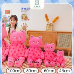 Gấu Bông Mèo Hồng Mặt Quạo Giận Dỗi - Mèo Hồng Mắt Liếc