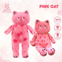 Gấu Bông Mèo Hồng Mặt Quạo Giận Dỗi - Mèo Hồng Mắt Liếc, Gấu Bông Hình Mèo – Quà Tặng Đáng Yêu Cho Người Thân