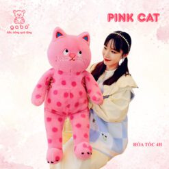Gấu Bông Mèo Hồng Mặt Quạo Giận Dỗi - Mèo Hồng Mắt Liếc, Gấu Bông Hình Mèo – Quà Tặng Đáng Yêu Cho Người Thân