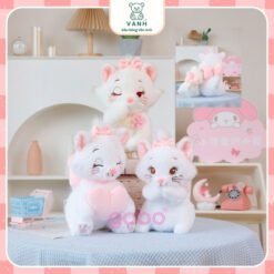Gấu Bông Mèo Marie Cat Ôm Tim Siêu Đáng Yêu 3 Gấu Bông Mèo Marie Cat Ôm Tim Siêu Đáng Yêu