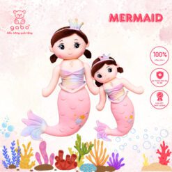 Gấu Bông Tiên Cá Tóc Nâu, Tiên Cá Vương Miện Cầu Vồng