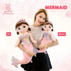 Gấu Bông Tiên Cá Tóc Nâu, Tiên Cá Vương Miện Cầu Vồng