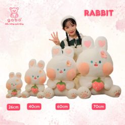 Gấu Bông Thỏ Tai Tim Ôm Quả Dâu, Thỏ Dâu Hàng Quảng Châu