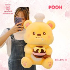 Gấu bông Gấu Pooh Đầu Bếp Ôm Mật Ong
