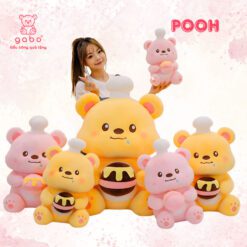 Gấu bông Gấu Pooh Đầu Bếp Ôm Mật Ong