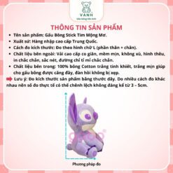 Gấu Bông Stick Tím Mộng Mơ, Hàng Nhập chuẩn hình 100%