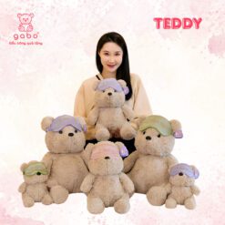 Gấu Bông Teddy Ngồi Bịt Mắt Iloveyou Băng Đô 35-45cm