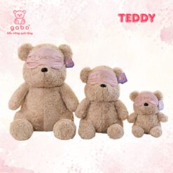 Gấu Bông Teddy Ngồi Bịt Mắt Iloveyou Băng Đô 35-45cm