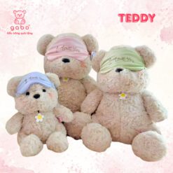 Gấu Bông Teddy Ngồi Bịt Mắt Iloveyou Băng Đô 35-45cm