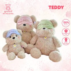 Gấu Bông Teddy Ngồi Bịt Mắt Iloveyou Băng Đô 35-45cm