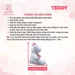 Gấu Bông Teddy Bear Đầu Bếp Foodie Teddy Cute Lông Mịn