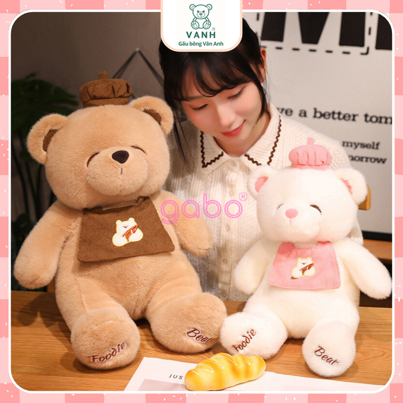 Xưởng sản xuất kinh doanh thú bông quà tặng Quảng Châu cao cấp Gấu Bông Teddy Bear Đầu Bếp Foodie Teddy Cute Lông Mịn