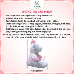 Gấu Bông Teddy Bear Đầu Bếp Foodie Teddy Cute Lông Mịn 7 Gấu Bông Teddy Bear Đầu Bếp Foodie Teddy Cute Lông Mịn