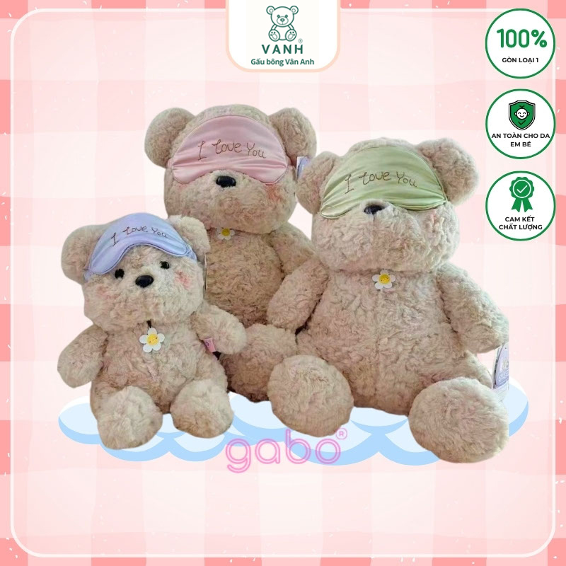Gấu Bông Teddy Ngồi Bịt Mắt Iloveyou Băng Đô 35-45cm 9 teddy ngoi bit mat iloveyou 1