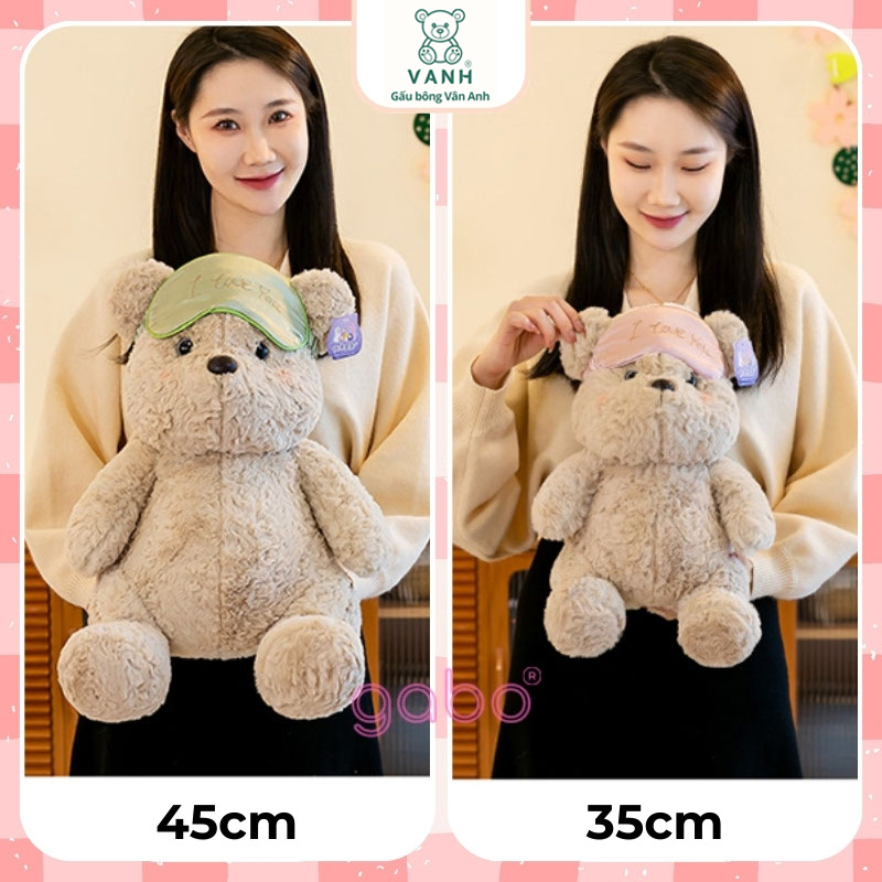 Xưởng sản xuất kinh doanh thú bông quà tặng Quảng Châu cao cấp Gấu Bông Teddy Ngồi Bịt Mắt Iloveyou Băng Đô CóThể Tháo Rời