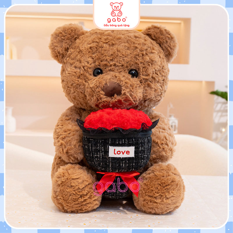 Gấu Teddy Ôm Hoa Hồng Có Ngăn Đựng Quà – Quà Sinh Nhật, Valentine, Kỷ Niệm