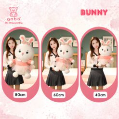 Gấu Bông Thỏ Trắng Đeo Túi Sắc Màu