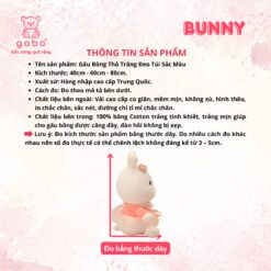 Gấu Bông Thỏ Trắng Đeo Túi Sắc Màu