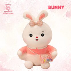 Gấu Bông Thỏ Trắng Đeo Túi Sắc Màu