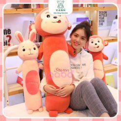 Gấu Nhồi Bông Thỏ Ếch Khỉ, Gối Ôm Cho Bé, Gối Ôm Thỏ Ếch Khỉ