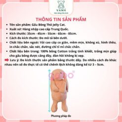 Gấu Bông Jelly Cat Thỏ Tai Dài – Mềm Mịn, Sang Trọng