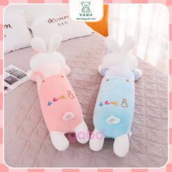 Gấu Bông Thỏ Nằm Áo Sọc - Gối Ôm Thỏ Đáng Yêu 1 Gấu Bông Thỏ Nằm Áo Sọc - Gối Ôm Thỏ Đáng Yêu