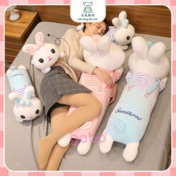 Gấu Bông Thỏ Nằm Áo Sọc - Gối Ôm Thỏ Đáng Yêu 5 Gấu Bông Thỏ Nằm Áo Sọc - Gối Ôm Thỏ Đáng Yêu