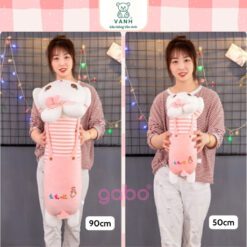 Gấu Bông Thỏ Nằm Áo Sọc - Gối Ôm Thỏ Đáng Yêu 2 Gấu Bông Thỏ Nằm Áo Sọc - Gối Ôm Thỏ Đáng Yêu