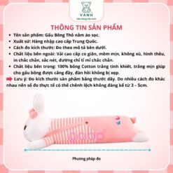 Gấu Bông Thỏ Nằm Áo Sọc - Gối Ôm Thỏ Đáng Yêu 7 Gấu Bông Thỏ Nằm Áo Sọc - Gối Ôm Thỏ Đáng Yêu