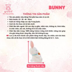 Gấu Bông Thỏ Yếm Hoa Cầm Rổ Cà Rốt 7 Gấu Bông Thỏ Yếm Hoa Cầm Rổ Cà Rốt