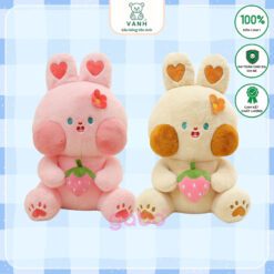 Gấu Bông Thỏ Tai Tim Ôm Quả Dâu, Thỏ Dâu Hàng Quảng Châu, Gấu Bông Gabo – Món Quà Đặc Biệt Cho Ngày Sinh Nhật