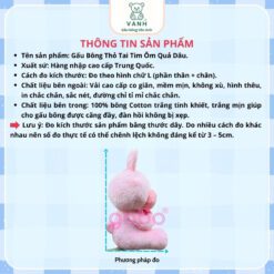 Gấu Bông Thỏ Tai Tim Ôm Quả Dâu, Thỏ Dâu Hàng Quảng Châu