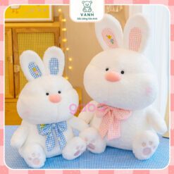 Gấu Bông Thỏ Trắng Đeo Nơ, Thỏ Bông Tiểu Thư 5 Gấu Bông Thỏ Trắng Đeo Nơ, Thỏ Bông Tiểu Thư