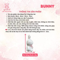 Gấu Bông Thỏ Trắng Đeo Nơ, Thỏ Bông Tiểu Thư