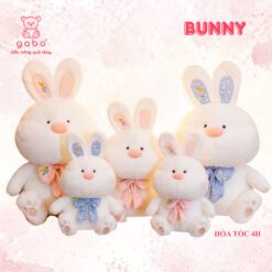 Gấu Bông Thỏ Trắng Đeo Nơ, Thỏ Bông Tiểu Thư