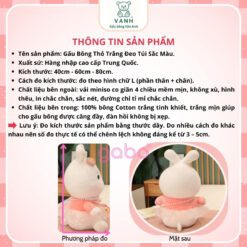 Gấu Bông Thỏ Trắng Đeo Túi Sắc Màu 7 Gấu Bông Thỏ Trắng Đeo Túi Sắc Màu