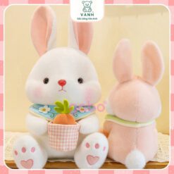 Gấu Bông Thỏ Yếm Hoa Cầm Rổ Cà Rốt 6 Gấu Bông Gấu Trúc Mũ Rồng, Panda Cosplay Rồng