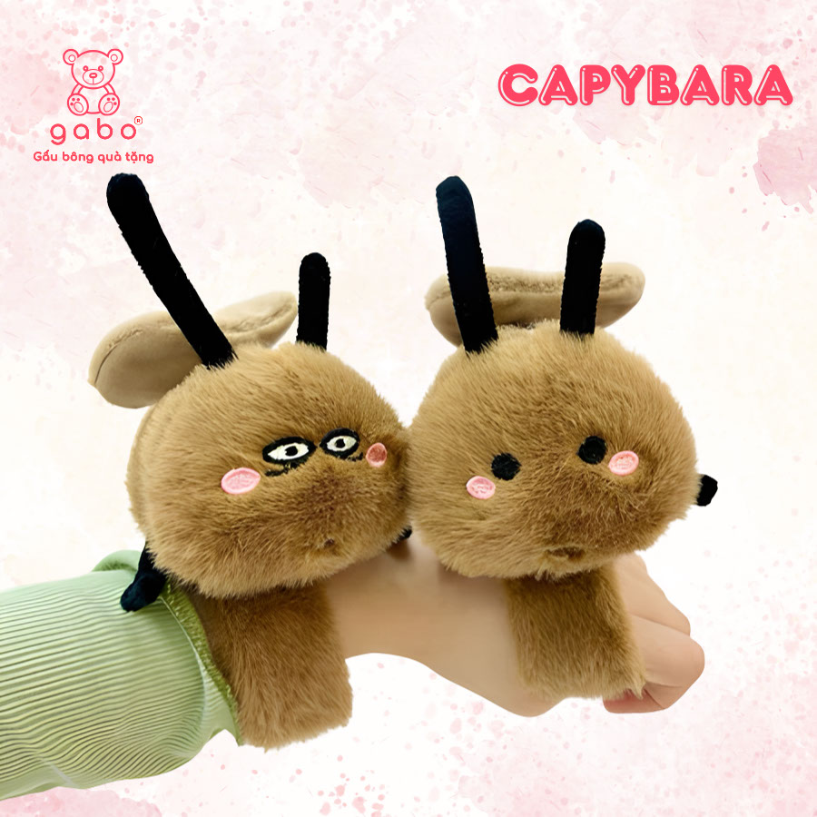 Gấu bông vòng tay capybara là mẫu gấu bông cao cấp Gấu Bông Vòng Tay Capybara - Chuột Lang Nước Ôm Vợt