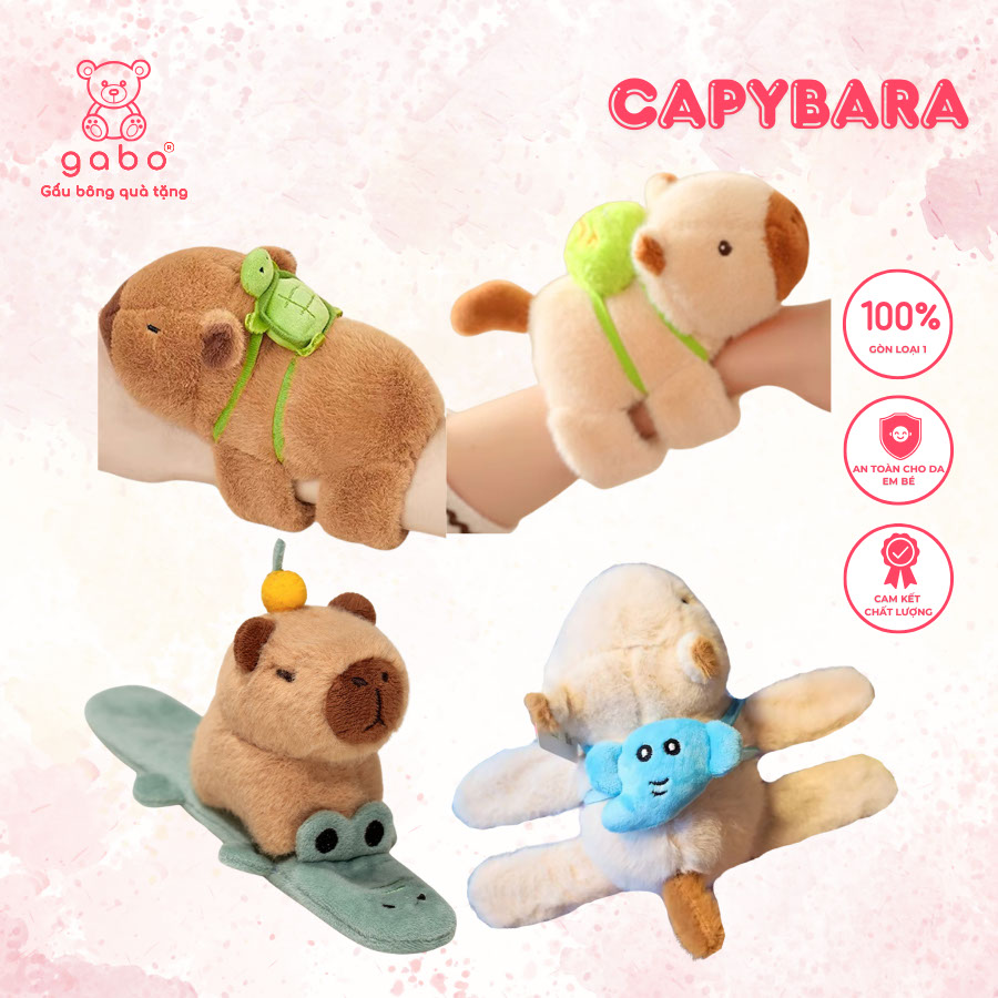 Gấu bông vòng tay capybara là mẫu gấu bông cao cấp Gấu Bông Vòng Tay Capybara - Chuột Lang Nước Ôm Vợt