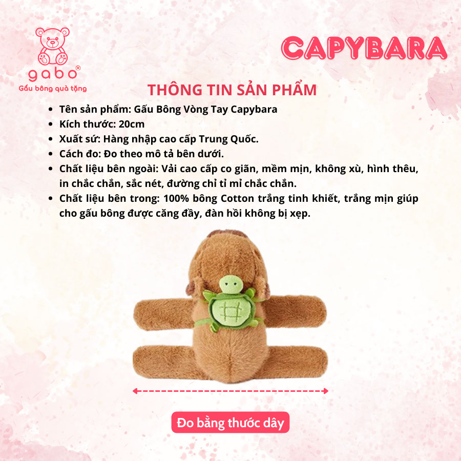 Gấu Bông Vòng Tay Capybara - Chuột Lang Nước Ôm Vợt 10 Gấu Bông Vòng Tay Capybara - Chuột Lang Nước Ôm Vợt