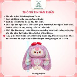 Gấu Bông Baby Three Đầu To Cute - Bé Ba Thỏ 400% Tai Cụp 9 Gấu Bông Baby Three Đầu To Cute - Bé Ba Thỏ 400% Tai Cụp