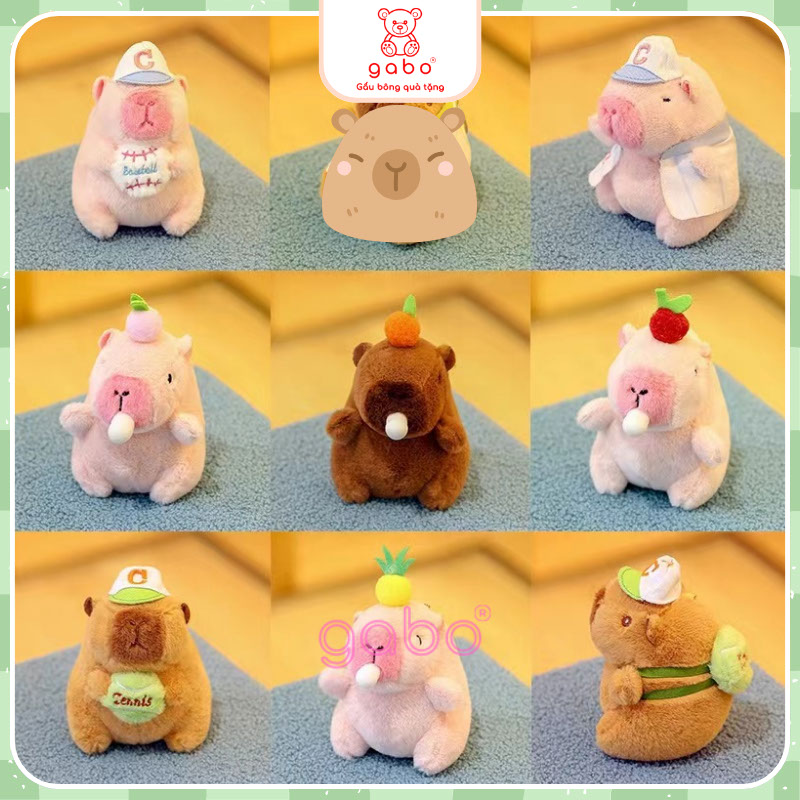 Xưởng sản xuất kinh doanh thú bông quà tặng Quảng Châu cao cấp Móc Khoá Capybara Rút Mũi, Chuột Lang Rút Mũi