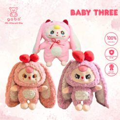 Gấu Bông Baby Three Đầu To Cute - Bé Ba Thỏ 400% Tai Cụp