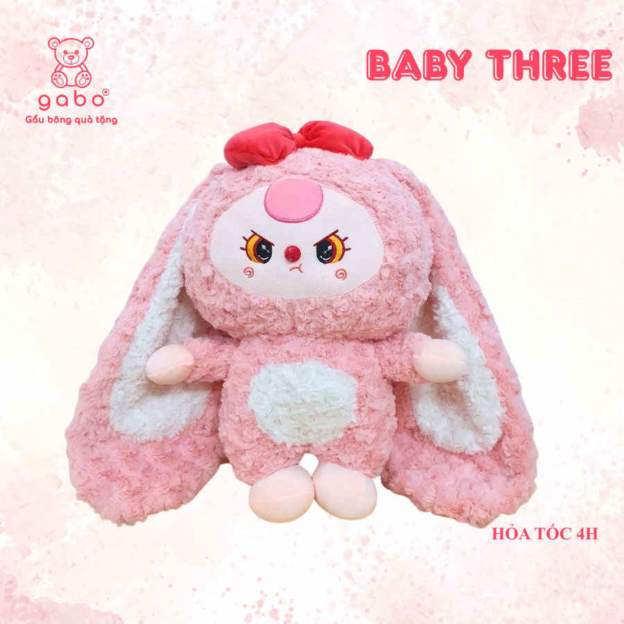 Gấu bông quà tặng gấu bông nhà làm gabo gấu bông q Gấu Bông Baby Three Đầu To Cute - Bé Ba Thỏ 400% Tai Cụp