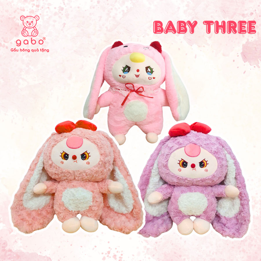 Gấu Bông Baby Three Đầu To Cute - Bé Ba Thỏ 400% Tai Cụp 13 Gấu Bông Baby Three Đầu To Cute - Bé Ba Thỏ 400% Tai Cụp