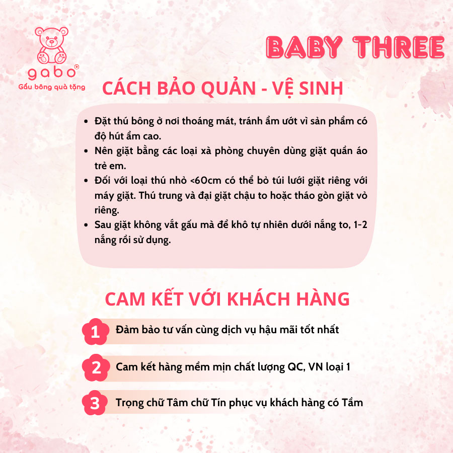 Gấu Bông Baby Three Đầu To Cute - Bé Ba Thỏ 400% Tai Cụp 12 Gấu Bông Baby Three Đầu To Cute - Bé Ba Thỏ 400% Tai Cụp
