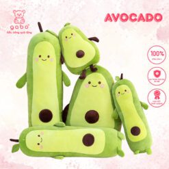 Gấu Bông Bơ Dài, Gối Ôm Bơ Gối Ôm Cho Bé Gối Ôm Dài Cute, Gấu bông quả bơ tròn