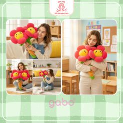 Gấu Bông Hoa Cúc Mặt Cười, Nhồi Bông Xinh Xắn, Gấu Bông Hoa Mặt Cười Khổng Lồ 4 hoa cúc mặt trời