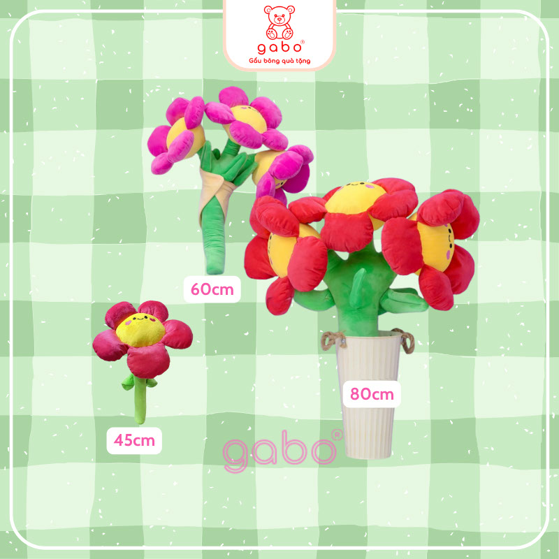 🧸 Gấu Bông Hoa Mặt Cười – Món Quà Dễ Thương Khiến Ai Cũng Phải Mỉm Cười 🌼 7 hoa cúc mặt trời